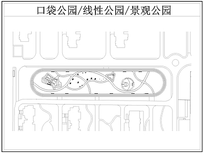 现代公园景观 口袋公园 线性公园 带状公园 施工图