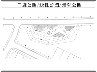 现代公园景观 口袋公园 线性公园 带状公园 施工图