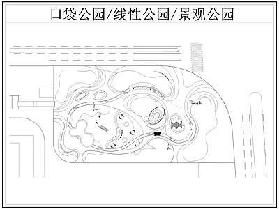 现代公园景观 口袋公园 线性公园 带状公园 施工图