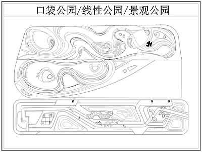 现代公园景观 口袋公园 线性公园 带状公园 施工图