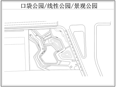 现代公园景观 口袋公园 线性公园 带状公园 施工图