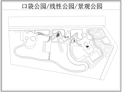 现代公园景观 口袋公园 线性公园 带状公园 施工图