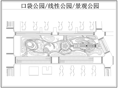 现代公园景观 口袋公园 线性公园 带状公园 施工图