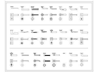 现代其他图库 把手 拉手 锁 分体锁 施工图