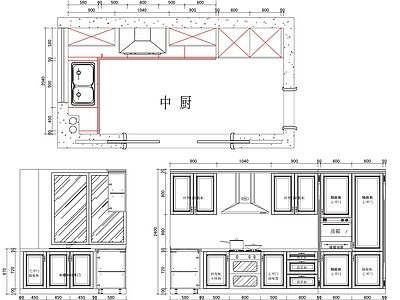 现代柜子 7套布局 施工图