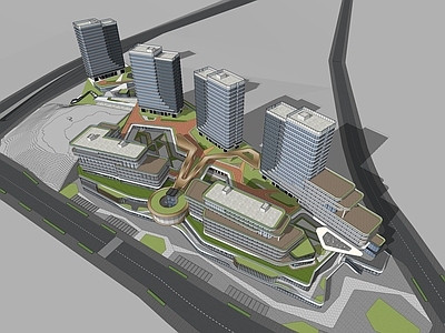 现代商场建筑 异形商业综合体