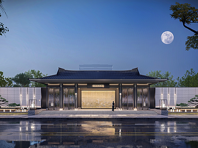 新中式中式入口大门 新中式大门 中式大门 新中式出入口 宋式美学