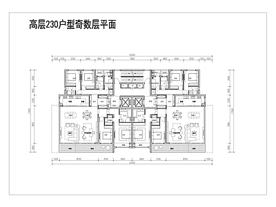 现代住宅楼建筑 四代宅 顶层复式 230平大高层户 施工图