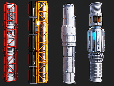 工业设备 科幻风格 科幻电缆管道 科幻管道 赛博朋克风格