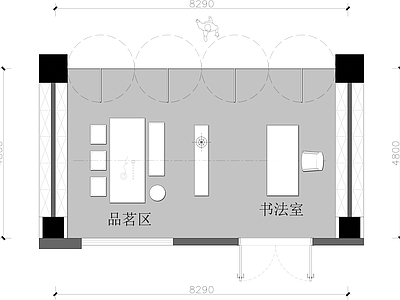 现代其他工装空间 书法室 施工图