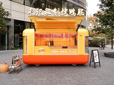 现代简约小吃快餐店 现代小餐车 移动小餐车 售卖车餐饮店 小餐车餐饮店 餐车