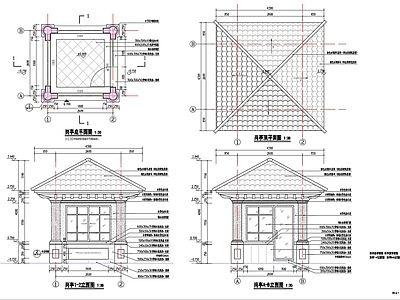 欧式门卫室建筑 欧式岗亭 岗亭 施工图