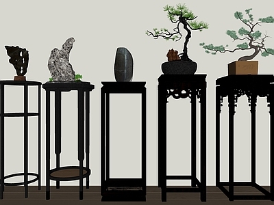 中式花几 花架高案台