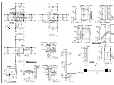 现代门卫室建筑 卫建 施工图