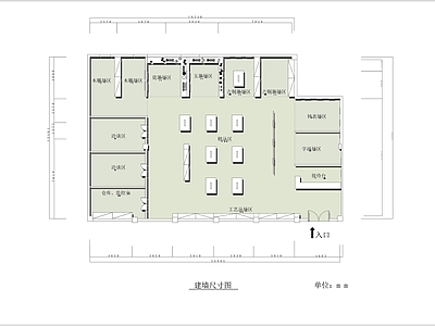 新中式中式其他文化空间 古玩店展示平面图 古玩店展览平面图 古玩展览空间平面 施工图