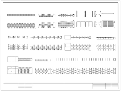 现代门 伸缩 自动 道闸 摆闸 禁机 施工图