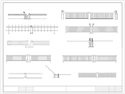 现代门 道闸 自动 摆闸 禁机 施工图