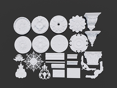 欧式法式雕花 角花 浮雕 构件 石膏