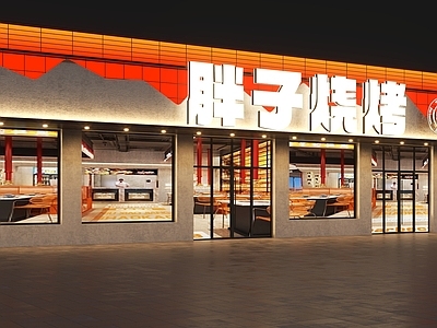 工业门头 烧烤店头 餐饮头 现代餐饮头 火锅店头 工业风烧烤店头