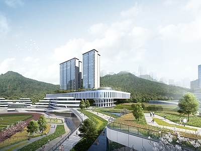 现代高层住宅 山地建筑 住宅 高层 现代风格
