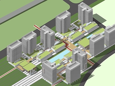 现代商场建筑 现代高层商业区