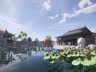 中式售楼处建筑 中式风格示范区