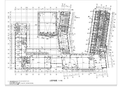现代行政机构建筑 党校建筑 行政机构 施工图