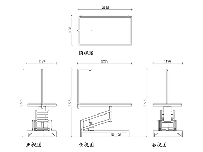 现代柜子 宠物狗美容台 四视图 狗美容台设计 美容台三维模型 宠物美容台 施工图