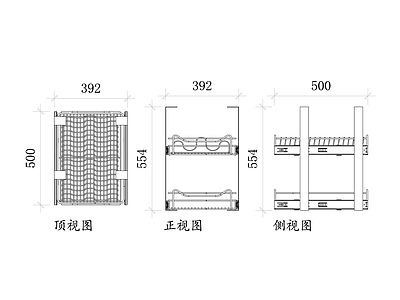现代厨房设施 碗碟拉篮五金 五金配件 拉篮五金设计 碗碟拉篮配件 碗碟拉篮三维模型 施工图