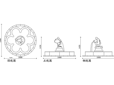 现代庭院 喷泉模型 喷水三维模型 喷泉装置设计 喷泉结构图 水景布局 施工图