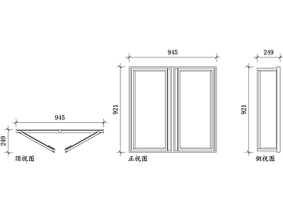 现代窗 断桥铝模型 玻璃户三维视图 断桥铝结构图 户装置设计 施工图