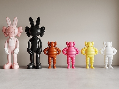 现代雕塑摆件 公仔 玩偶 kaws 手办 暴力熊