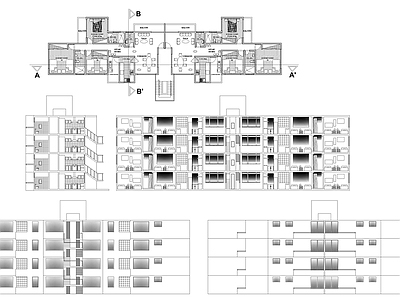 现代住宅楼建筑 公寓大楼 人才公寓 自建房 施工图