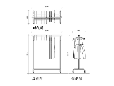 钢结构 服装架设计 钢质衣架模型 服装架结构图 钢质衣架布局 衣架平面图 施工图