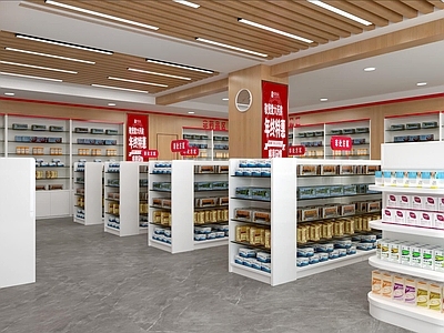 现代药店 药店 大药房 药柜 药品