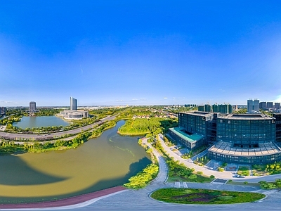 现代城市HDR 城市生态绿化全景