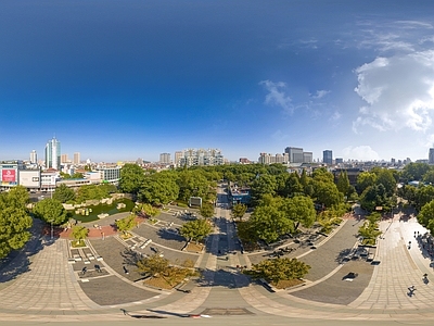 现代城市HDR 城市生态绿化全景