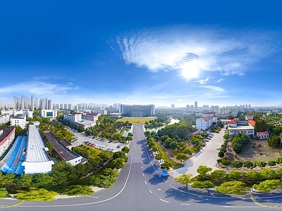 现代城市HDR 城市生态绿化全景