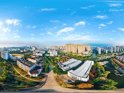 现代城市HDR 城市生态绿化全景