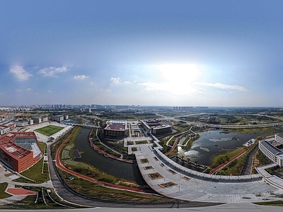 现代城市HDR 城市生态绿化全景