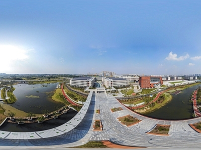 现代城市HDR 城市生态绿化全景