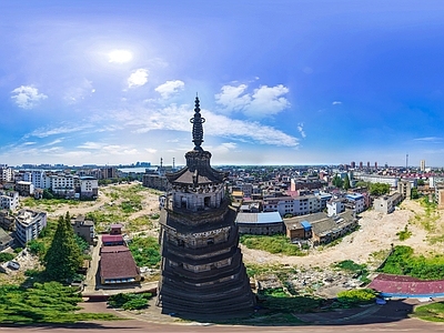 现代城市HDR 城市生态绿化全景