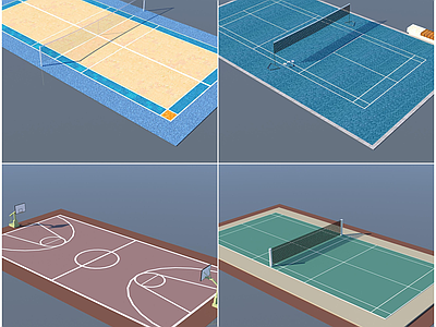 现代其他体育空间 篮球场 网球场 运动场 羽毛球场