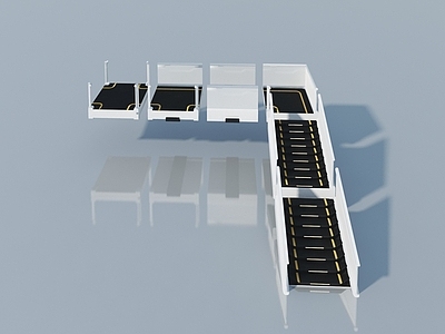 新中式现代鸟瞰规划 大型建筑 扶梯