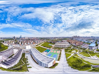 现代城市HDR 城市生态绿化全景