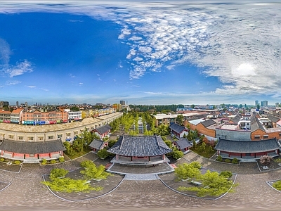 现代城市HDR 城市生态绿化全景