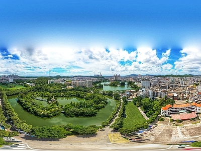 现代城市HDR 城市生态绿化全景