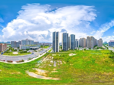 现代城市HDR 城市生态绿化全景