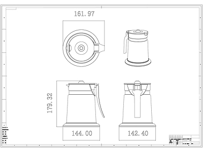 现代新中式厨房设施 用品 炊具 水壶 热水壶 施工图