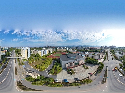 现代城市HDR 城市生态绿化全景